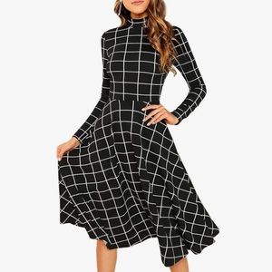 Black and White Window Pane Dress